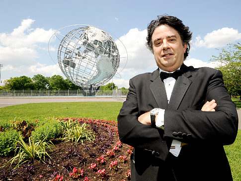 Music Director for the Queens Symphony Orchestra, Constantine Kitsopoulos, in Flushing Meadows-Corona Park.